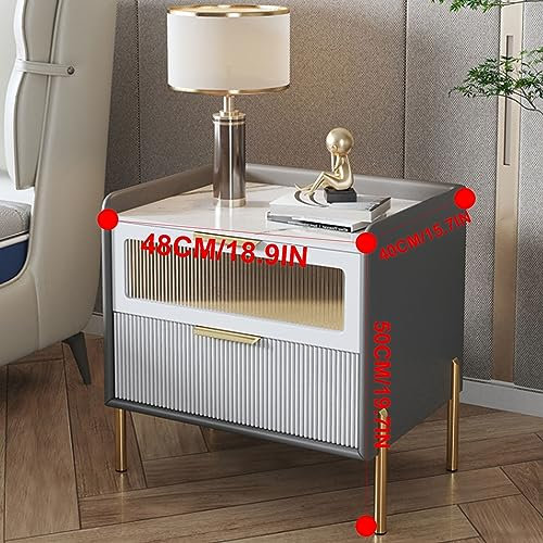 Moderne Schubladenkommode mit Tischplatte aus gehärtetem Glas, Tischplatte aus Schiefer, ideal für Schlafzimmer, Wohnzimmer und Küche