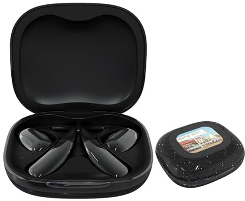 AI Translation OWS Wireless Neue Bluetooth5,4 Kopfhörer, Sprachübersetzer Earbuds, AI Übersetzer Kopfhörer mit APP, Bluetooth 5.4 OWS AI-Kopfhörer Übersetzungsgerät für Reisen, Business (Schwarz-B)