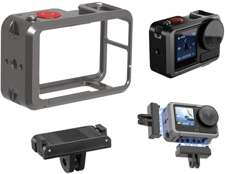 KETOPKIN Aluminum Metal Cage Protective Frame for DJI Osmo Action 5 Pro/Action 4/Action 3 Camera Accessories,Quick Release Adapter Mount for Osmo Action 3,Osmo Action 4,Osmo Action 5 Pro