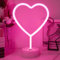 JEMESI Insegna luminosa al neon a forma di cuore rosa – Lampada LED alimentata a USB/a batteria per camera da letto, matrimonio, San Valentino e decorazione della camera da letto – Idea regalo