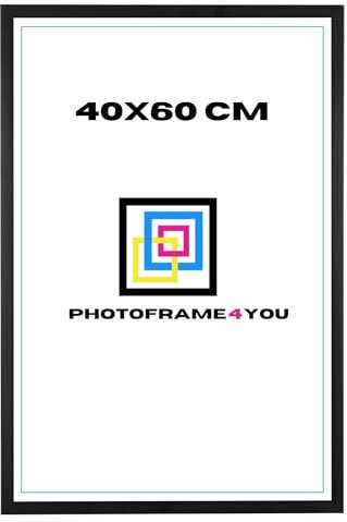 Photoframe4you - Cornice 40x60 cm - Nero Opaco - Cornice per foto in plastica con vetro acrilico - Cornice 60x40 cm - Nancy