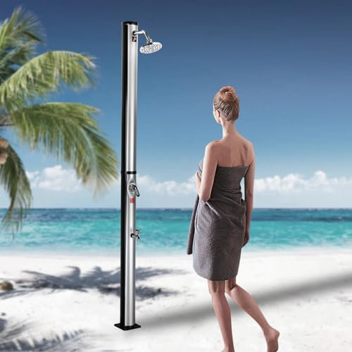 ExoticaBlend Solardusche mit Brause 20 Liter inkl Duschkopf, Einstellbare Temperatur bis 60°C, für Garten Camping Pooldusche