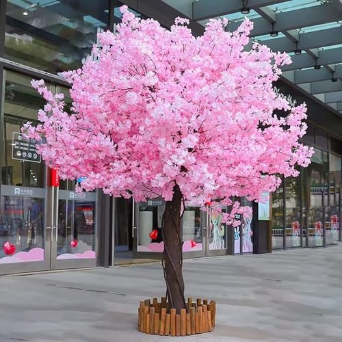 Árbol de cerezo artificial con luz LED, cerezo rosa de imitación para boda, fiesta, Navidad, decoración de jardín, 1,5 m de alto
