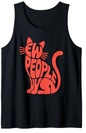 Ew People Cat Graphic Introvertierter Retro-Humor Tank Top