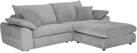 Riess Ambiente Stilvolles Big Sofa SOHO - 265cm - grau - Chenille 3-Sitzer mit Wellenunterfederung, rundum bezogen