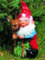 Zwerg mit Reh, 43 cm, Gartenzwerg, Kunststoff
