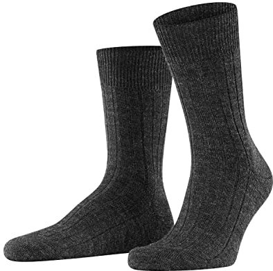 FALKE Herren Socken Teppich Im Schuh M So Wolle einfarbig 1 Paar, Grau Anthracite Melange 3080, 45-46