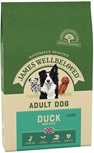 James Wellbeloved Complete Dry Adult Dog Food Duck and Rice, 7.5 kg