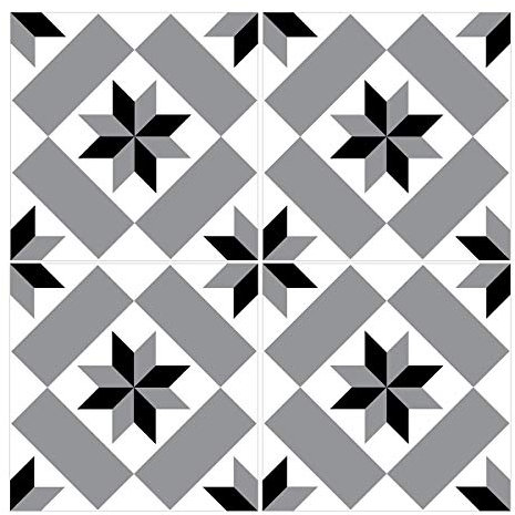 Wandkings Fliesenaufkleber 4er Set - Wähle ein Muster & Größe - Aileen - 33 x 33 cm - Farbe: Schwarz