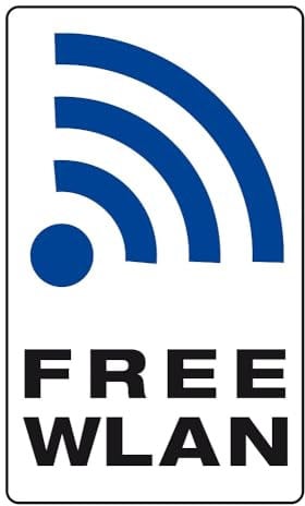 Metafranc Hinweisschild Free WLAN - 250 x 150 mm / Beschilderung / Infoschild / Gewerbekennzeichnung / Internet / Wifi / Hotspot / 503550