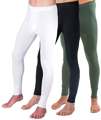 HERMKO 3540 Herren Lange Unterhosen mit Eingriff 3er Pack (Weitere Farben) Bio-Baumwolle, Größe:D 9 = EU 3XL, Farbe:Mix w/s/o