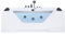 Baignoire Balnéo de Forme Rectangulaire en Acrylique avec 2 Appui-Têtes Surface Vitrée Bleuté et une Capacité de 320 Litres Max Beliani