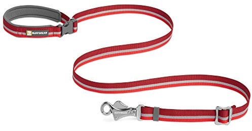 RUFFWEAR Crag Hundeleine, Kann in der Hand Gehalten oder um die Hüfte Getragen Werden, Reflektierende und Verstellbare Leine, Vulkanrot