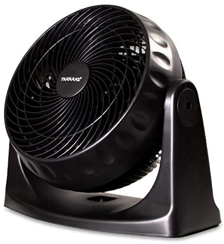 nuovva Electric Turbo Desk Fan – Standing or Wall Mount Design - Powerful Cooling Fan– Oscillating Fan with 90-degree Pivot – Extra Quiet with Powerful Blade – 3 Speed Level Fans - Black