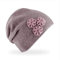 fiebig Berta Strickmütze | Beanie Mütze aus Wolle mit Raffung für Damen | Feinstrick Qualität Made in Europe (Malve)