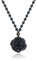 Thajaling Cristallo di ossidiana nera scultura ciondolo rosa collana Reiki pietra preziosa naturale fiore ossidiana ciondolo pietra regalo, ossidiana, perla, ossidiana, Perla