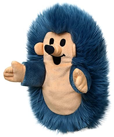Handpuppe Tierhandpuppen 23 cm Original Der Kleine Maulwurf, Blau Igel, Tierfigur theatrepuppe Handspielpuppe für Kinder Jungen Mädchen Plüsh