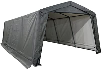 BillyOh Flexi Pop Fabric Bike Shed - 12x20 ft Garden Storage Shed for Motorbikes, Tools - UV Resistant, Weatherproof PVC w/Roll-Up Door, Anchoring Kit & Apex Roof - Portable Garage Bike Tent