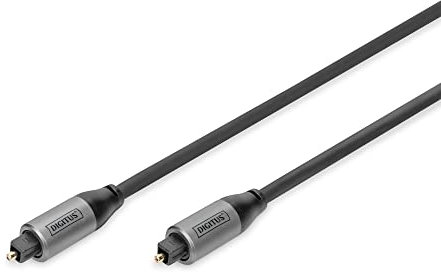 DIGITUS Cavo Audio Ottico - da Toslink a Toslink - SPDIF - Fibra Ottica - 1m - Nero - per impianti Stereo, Home Cinema, soundbar, Computer, PS4, Xbox