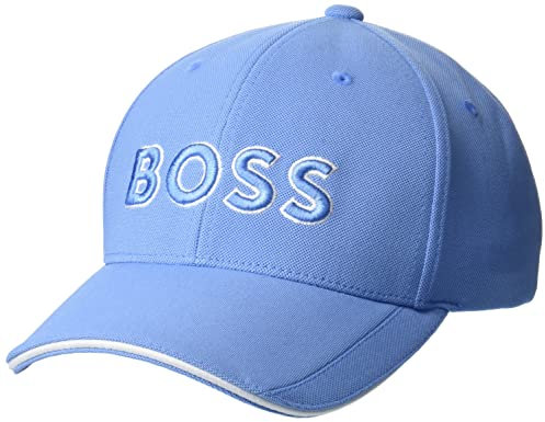 BOSS Herren Technical Pique Logo Cap Baseballkappe, Provence Blue, Einheitsgröße