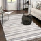 payé Teppich Wohnzimmer - Meliert - 160x230cm - Creme Grau Blau - Hochtief Effekt - Fransen Deko Boho Flauschig - Cut & Loop Sisal - Schlafzimmer Flur Dekoration Läufer