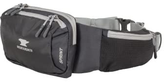 Mountainsmith Sprint Lendenwirbeltasche, Hüfttasche, Laufen, Wandern, Reisen, Gassigehen, Outdoor-Aktivitäten mit 4 Reißverschlusstaschen, Heritage Black, Einheitsgröße