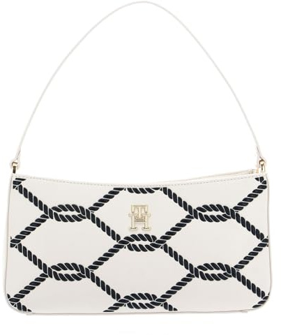 Tommy Hilfiger Damen TH Timeless Shoulder Bag Rope AW0AW14738 Taschen, Beige (Weathered White)