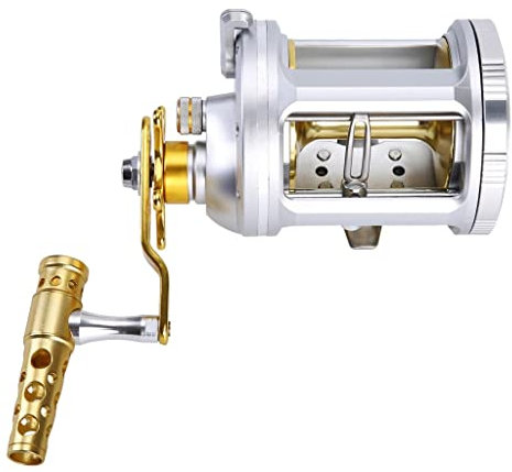 pistro 20 kg Big Game Trolling Round Baitcasting Rolle 14+1 BB für Boot Meeresangeln – 2000