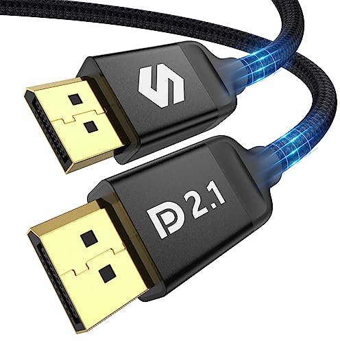 Silkland 16K DisplayPort Kabel 2.1/2.0 5m, 4K@240Hz/165Hz/144Hz, 8K@120Hz, 2K@240Hz/360Hz, HDR, DSC1.2a, G-Sync&Free-Sync, 40Gbps DP Kabel 2.1 5m für Gaming Monitor, Grafikkarte,PC