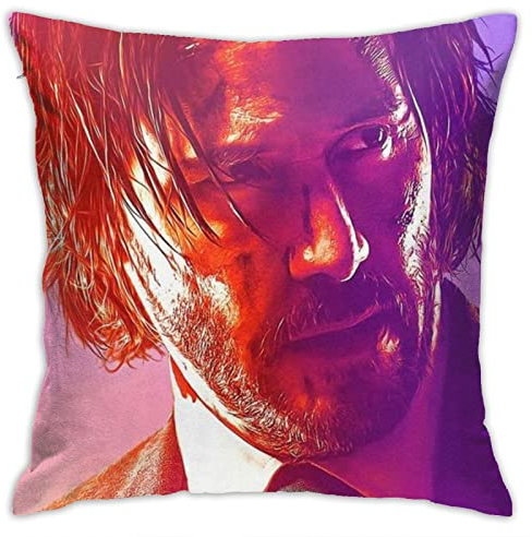 John Throw Wick Kissenbezüge 45,7 x 45,7 cm Kissenbezug, quadratischer Kissenbezug, Kissenbezüge für Sofa, Couch, Bett, Stuhl, Bauernhaus, dekorative Kissen