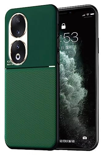 HONLEN Coque de Adaptée pour Honor 90 5G (6.7 inches) TPU Souple en Silicone Intégré à Base Magnétique Etui de Téléphone de Style Simple - Vert