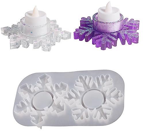 QIUMING Kerzenhalter Silikonform Candle Holder Resin Mold Gießform Kerzenhalter Epoxidharz Formen Resin silikonform für DIY Kerzenhalter Schmuckschatulle Teelichthalter Aufbewahrungsbox (A)