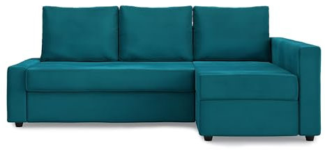 MASTERS OF COVERS Ersatzsofabezug für IKEA Friheten Ecksofa Links/Rechts Chaise, Individuelle Passform, Strapazierfähiger Stoff, 230 x 68/151 x 66 cm (Türkisblau, Velvet)