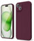 oakxco for iPhone 15 Plus Phone Case Liquid Silicone, Thin Slim Soft Rubber Gel TPU Plain Simple Cover for Women Girl Cute, Matte Solid Color,Burgundy Plum Wine