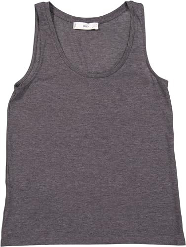Mango Damen Top grau (DE/NL/SE/PL, Alphanumerisch, M, Regular, Regular)