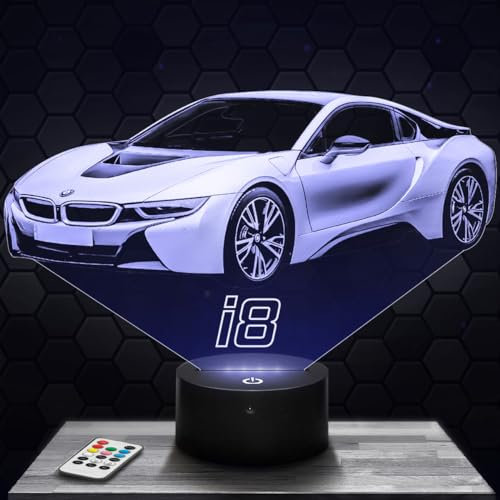 Nachttischlampe Auto BM I8 deko Supercar Tuning. Geschenkidee Mann objekt Auto BM I8 Nachtlicht Erwachsene deko Zimmer. Weihnachten