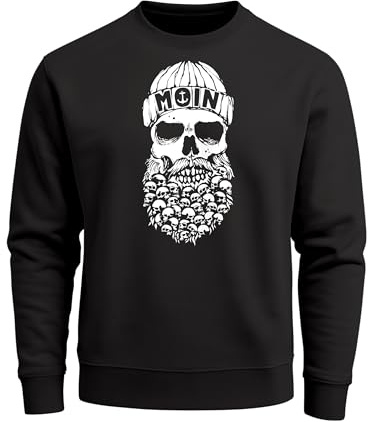 Neverless® Sweatshirt Herren Totenkopf Nordisch Moin Hamburg Dialekt Skull Anker Fashion Rundhals-Pullover Fashion Streetwear