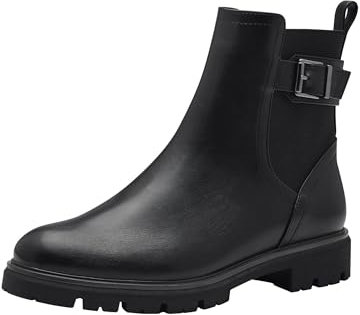 MARCO TOZZI Damen Chelsea Boots Vegan mit Reißverschluss, Schwarz (Black), 38 EU