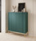 BETTSO - Kommode - mit hohen Beinen - 125 cm hoch - Mehrzweckschrank - Schrank Schlafzimmer - für Wohnzimmer, Schlafzimmer - 2-türig - Modern, Glamour - Grün - mit goldenen Griffen und Beinen