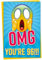 Gift Monster Lustige Geburtstagskarte zum 96. Geburtstag, OMG You're 96 Screaming Emoticon, Karte für Schwester und Bruder, innen unbeschriftet