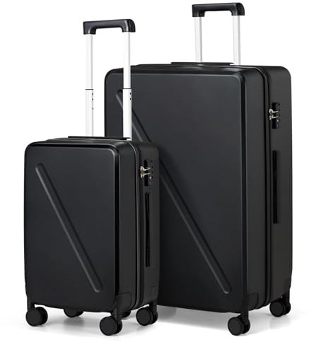 MILADA Gepäck HardShell Koffer, Schwarz, 2-Piece Set(20/28), Für Reisen
