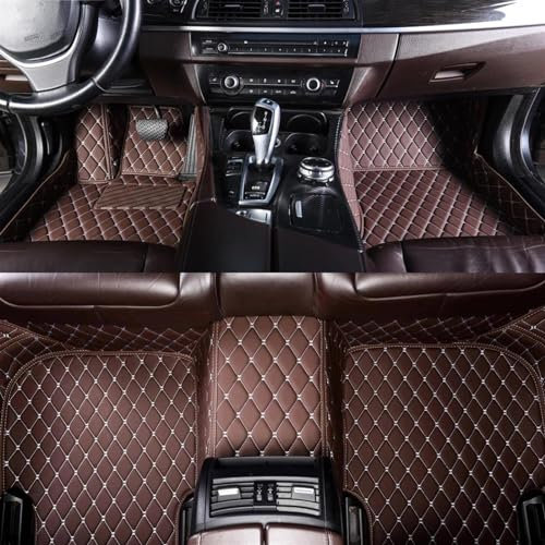 Automatten Auto Fußmatten Für Ford Für Fiesta 2009-2017 Auto Innen Zubehör Leder Teppiche Teppiche Fuß Pads Gummifußmatten (Color : Kaffee)