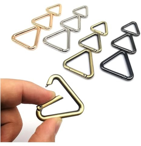 3 Stück Dreieck-Federtor-O-Ring zu öffnende Ledertasche Handtasche Gürtelschnalle verbinden Schlüsselanhänger Anhänger Schlüsselanhänger Schnappverschluss Clip DIY (Color : Black, Size : Inner Wide