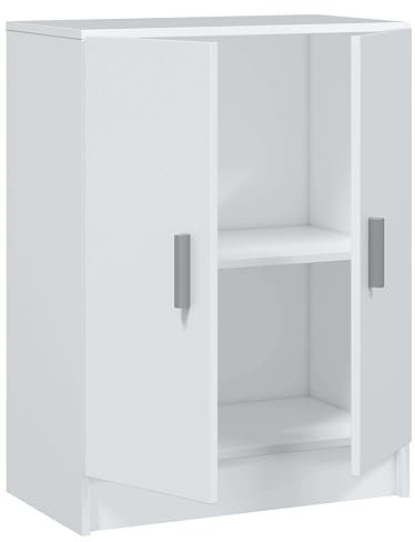 Miroytengo Armario Auxiliar Bajo Cocina Despensa Lavanderia Multiusos 2 Puertas Abatibles Color Blanco 59x80 cm
