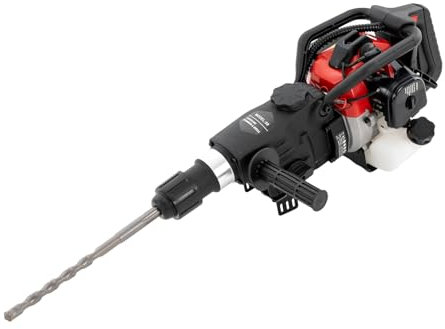 Marteau de démolition à essence 1200 W, 2 temps 30J, trois fonctions (marteau/foret/pick), perçage lors du marteau, perceuse à percussion 5000 tr/min, avec burin pointu/plat, marteau burineur