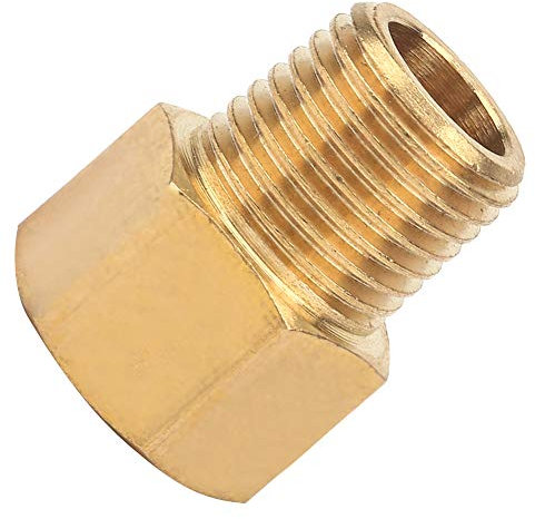 Adaptateur de Raccord de Tuyau en Laiton pour Manomètre 1 4 Bspt Mâle à 1 4 Npt Raccords de Tuyauterie Femelle Vide Pneumatique (Filetage externe 1/4 BSPT vers vis interne