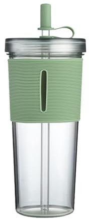 Acrylic Travel Tumbler with Lid and Premium Insulated Double Wall Plastic Reusable Cups Clear/High Temperature Resistance 4 Coffee Mugs (Green, A)