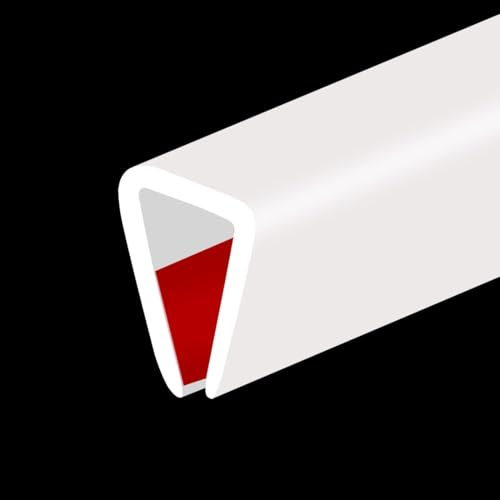 Bordo in gomma, flessibile a prova di bambino, per bordi taglienti, 8 mm, protezione per bordi a U, autoadesiva, per compensato, vetro, Flexiglass, 6 m, bianco, materiale in silicone