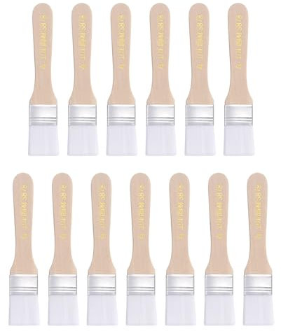 sourcing map 15pcs Paint Brushes 1 Paint Brush Nylon Flat Wall Paint Brush Soft Bristle with Wood Handle for Painting DIY Latex Paints Furniture Cabinets Fences, White