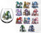 x12 Mixed Christmas Gnome Gonk Design Glass Vinyl Decal Stickers caf1